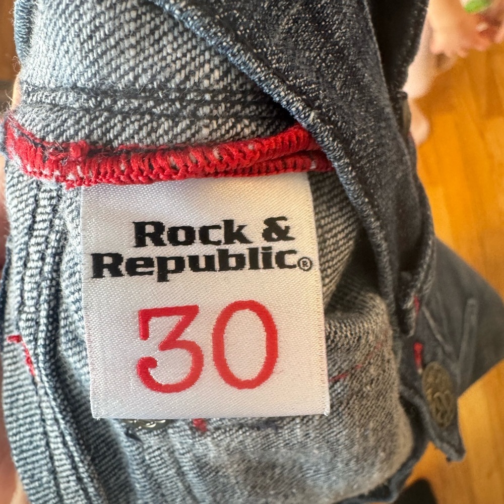 Rock & Republic Y2K Dark Blue Low Rise Flare Premium Denim Size 30 - Picture 5 of 6
